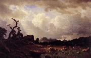 Albert Bierstadt Thunderstorm in the Rocky Mountains Norge oil painting reproduction